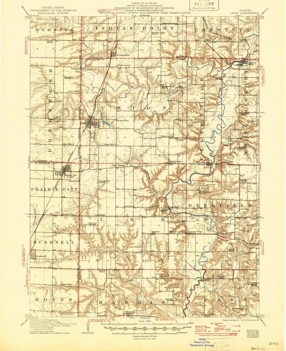 1915 Avon, IL  - Illinois - USGS Topographic Map