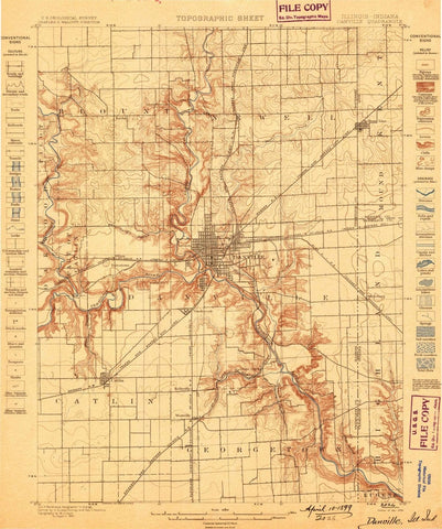 1899 Danville, IL  - Illinois - USGS Topographic Map