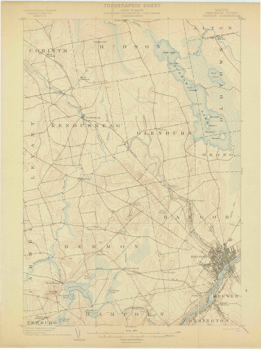 1902 Bangor, ME  - Maine - USGS Topographic Map