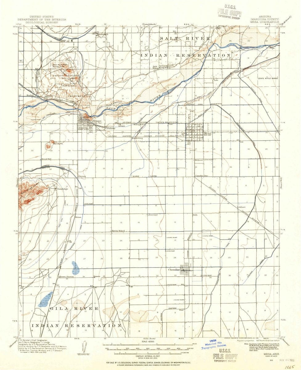 1913 Mesa, AZ  - Arizona - USGS Topographic Map