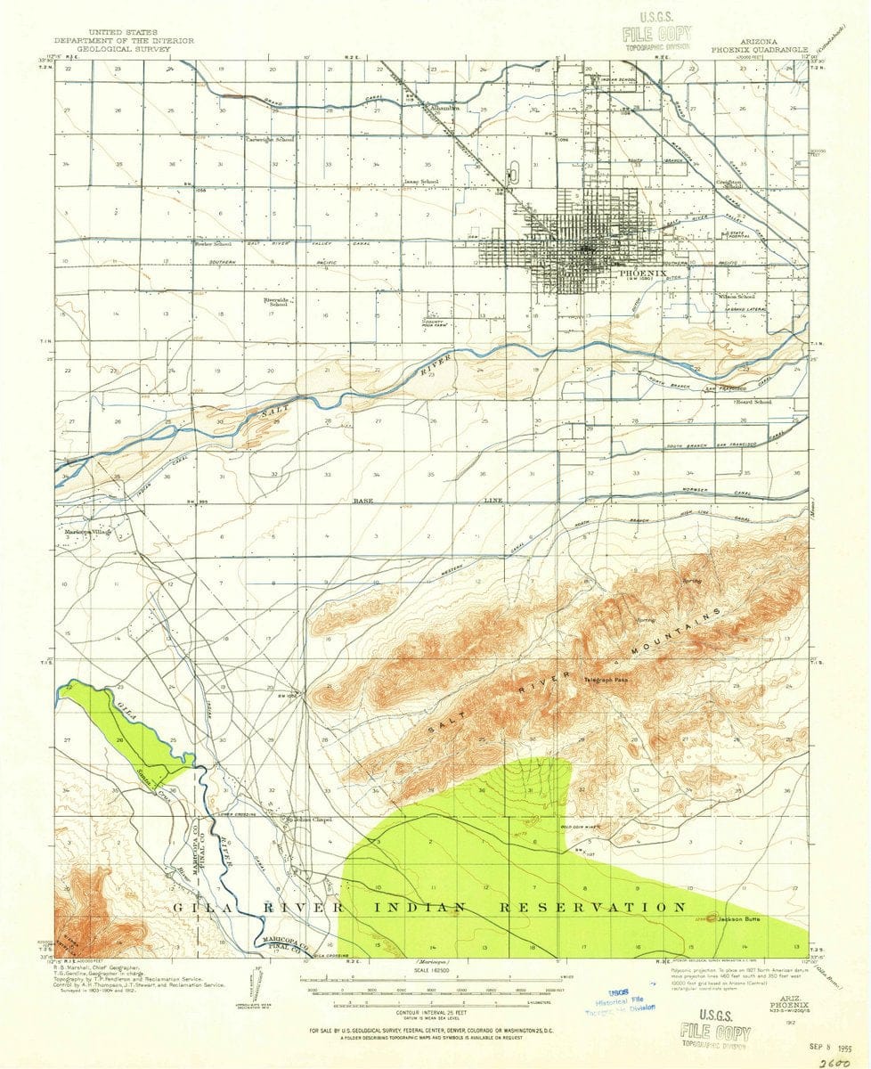 1912 Phoenix, AZ  - Arizona - USGS Topographic Map
