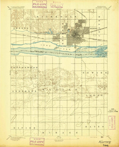 1894 Kearney, NE  - Nebraska - USGS Topographic Map