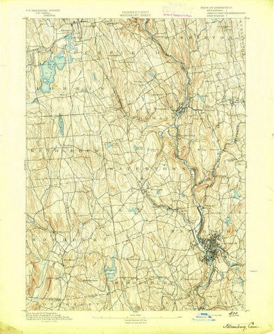 1893 Waterbury, CT  - Connecticut - USGS Topographic Map