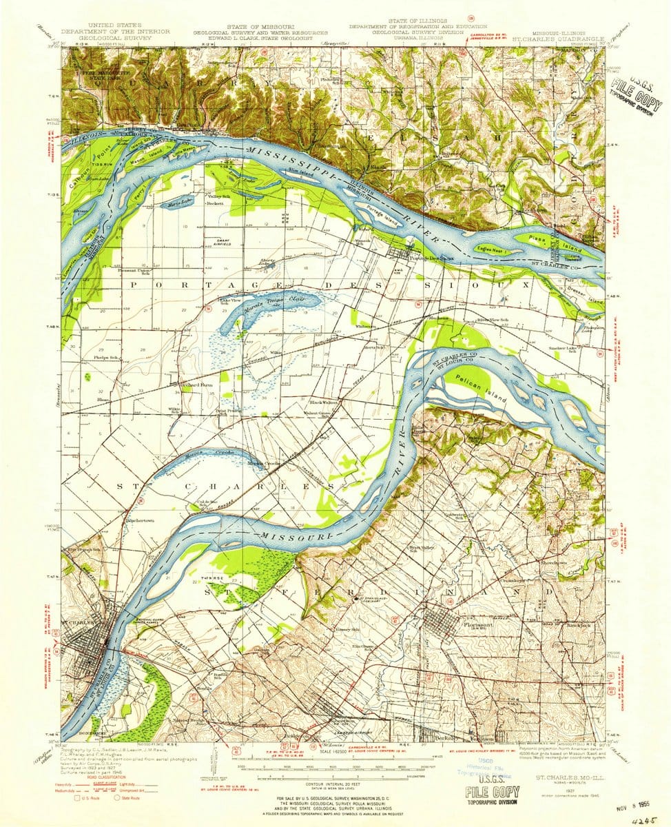 1927 St. Charles, MO  - Missouri - USGS Topographic Map