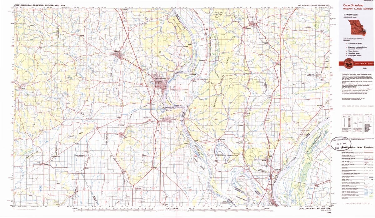1984 Cape Girardeau, MO  - Missouri - USGS Topographic Map