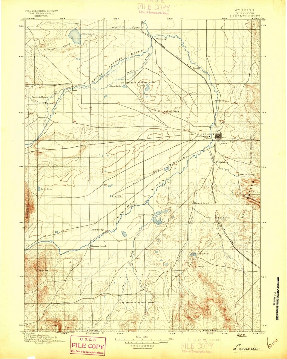 1895 Laramie, WY  - Wyoming - USGS Topographic Map