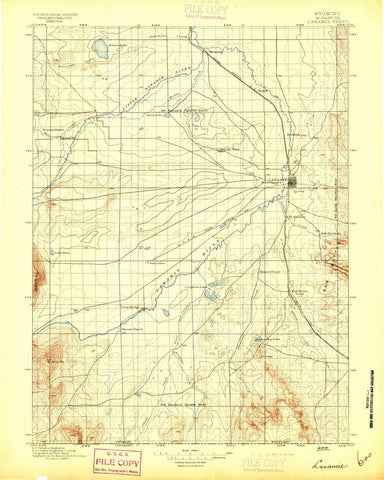 1895 Laramie, WY  - Wyoming - USGS Topographic Map