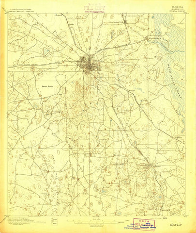1895 Ocala, FL  - Florida - USGS Topographic Map