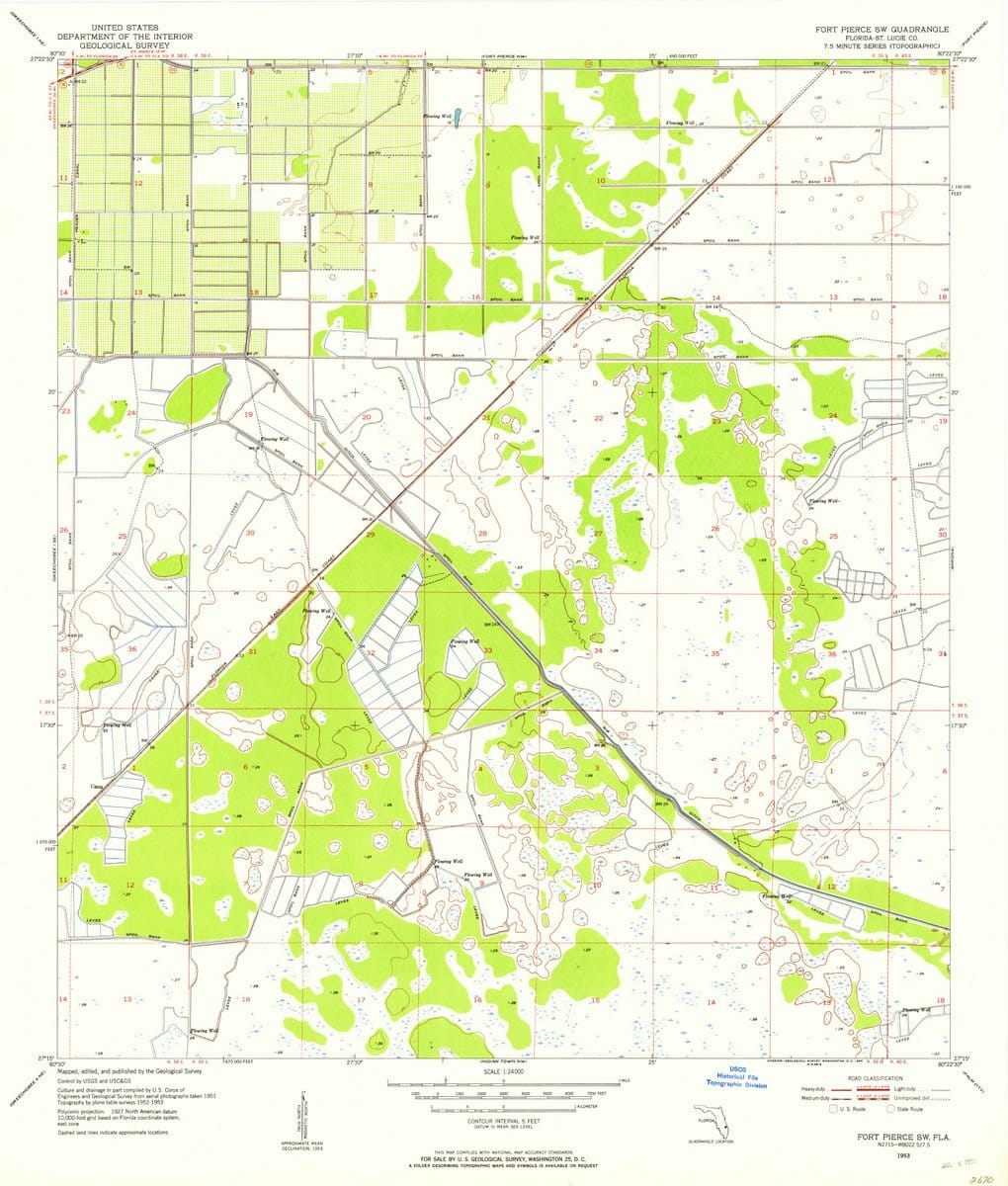 1953 Fort Pierce, FL  - Florida - USGS Topographic Map