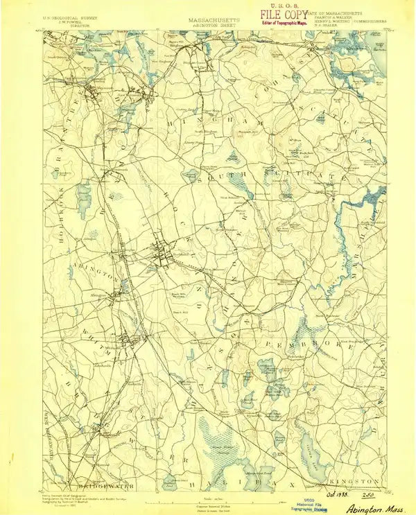 1888 Abington, MA  - Massachusetts - USGS Topographic Map