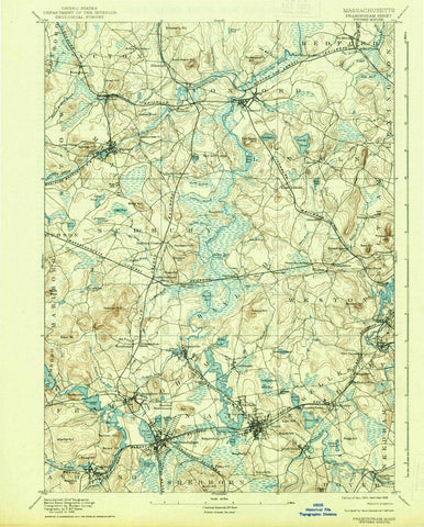 1894 Framingham, MA  - Massachusetts - USGS Topographic Map
