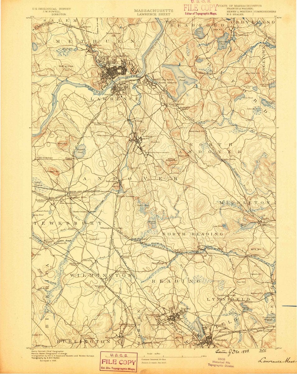 1888 Lawrence, MA  - Massachusetts - USGS Topographic Map