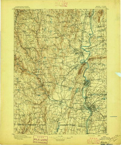 1896 Holyoke, MA  - Massachusetts - USGS Topographic Map