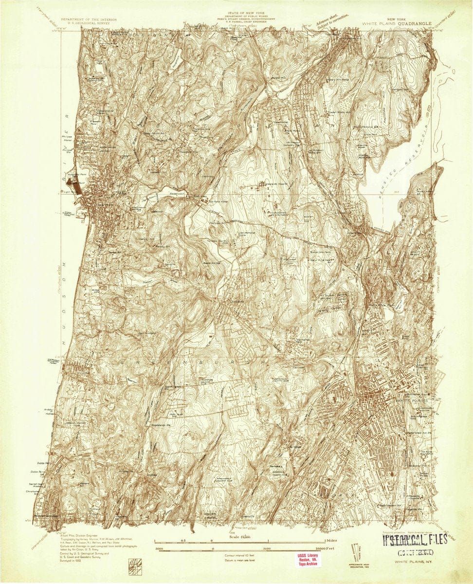 1932 White Plains, NY  - New York - USGS Topographic Map