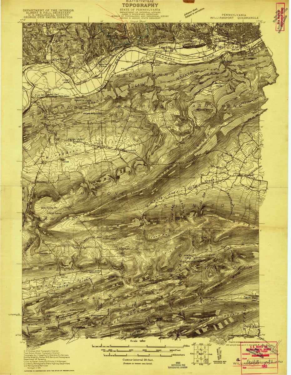 1921 Williamsport, PA  - Pennsylvania - USGS Topographic Map