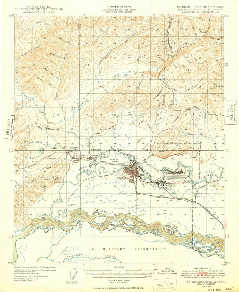 1949 Fairbanks, AK  - Alaska - USGS Topographic Map v2