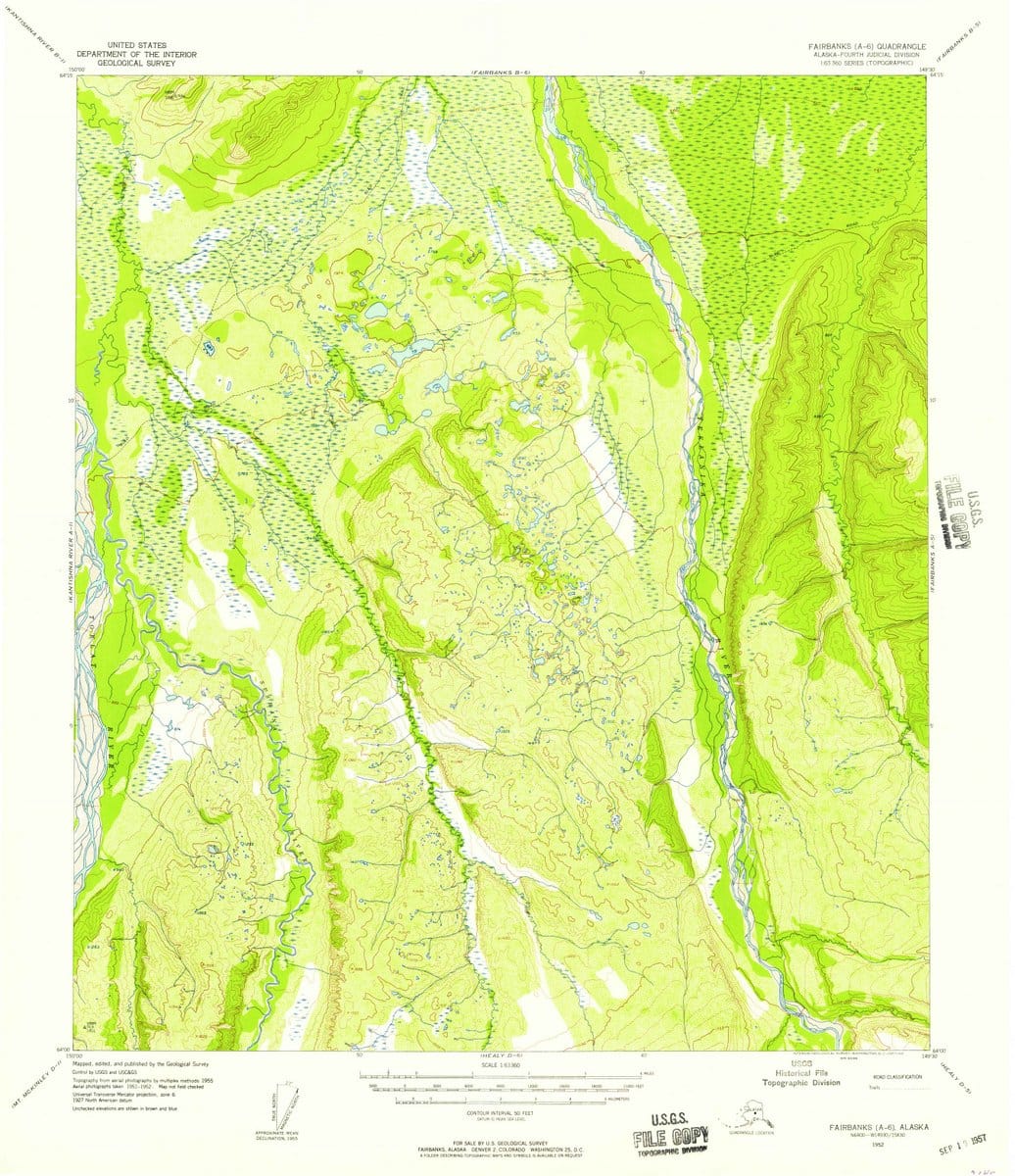 1952 Fairbanks, AK  - Alaska - USGS Topographic Map
