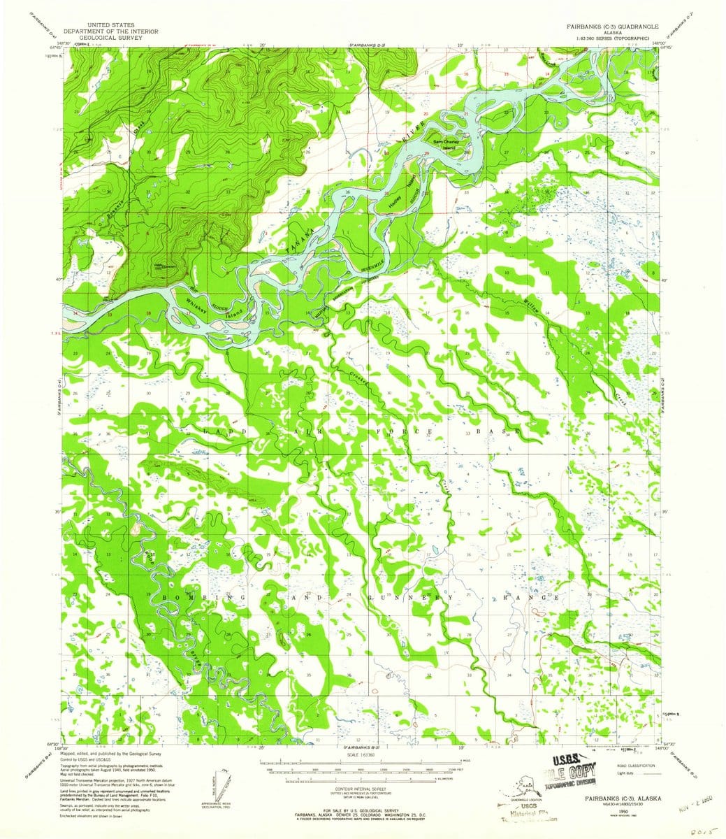 1950 Fairbanks, AK  - Alaska - USGS Topographic Map v6