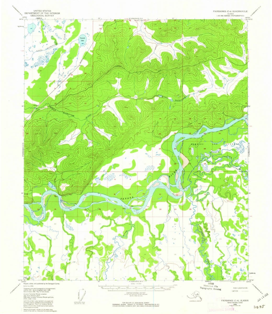 1950 Fairbanks, AK  - Alaska - USGS Topographic Map v7
