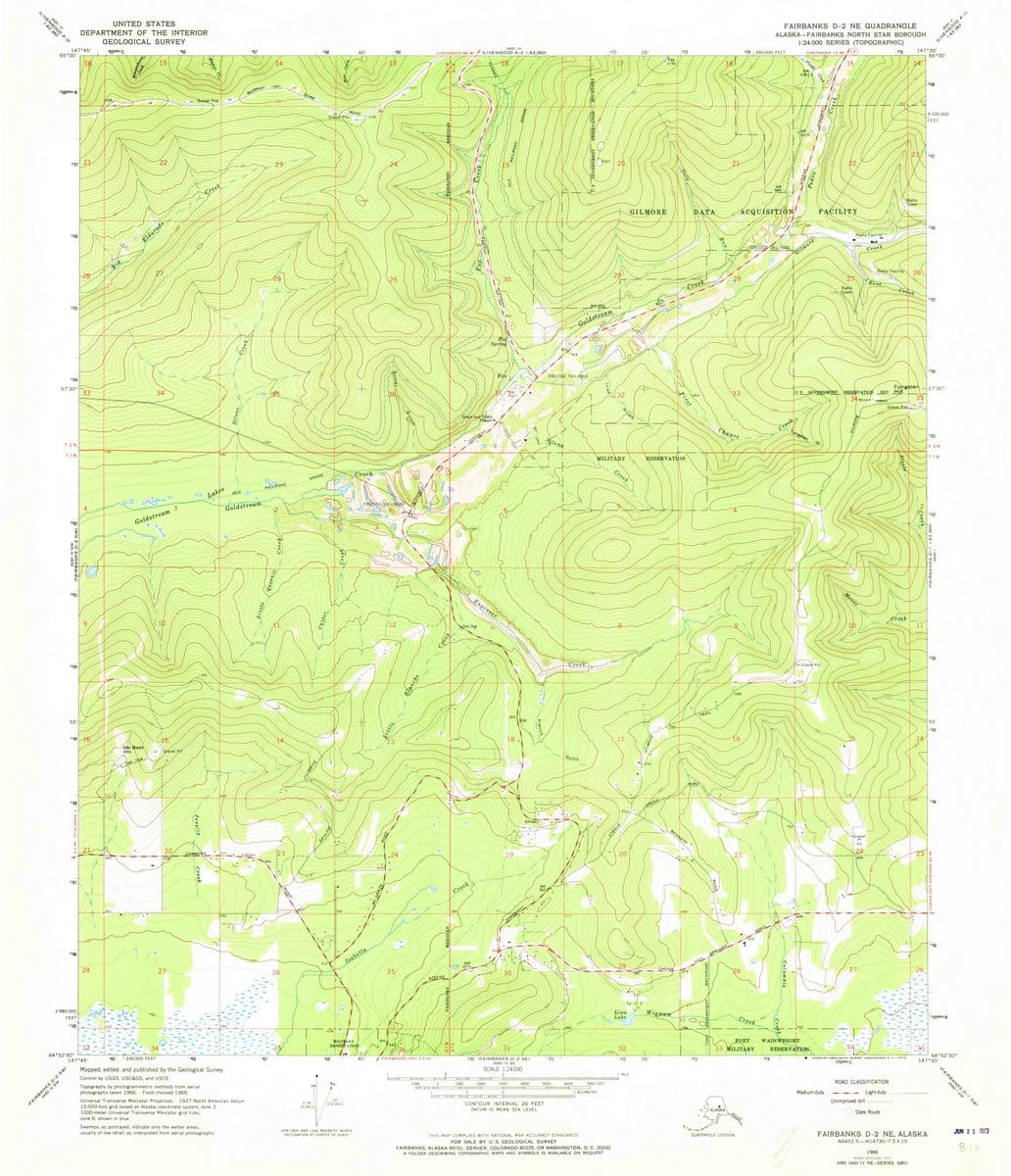 1966 Fairbanks, AK  - Alaska - USGS Topographic Map v2