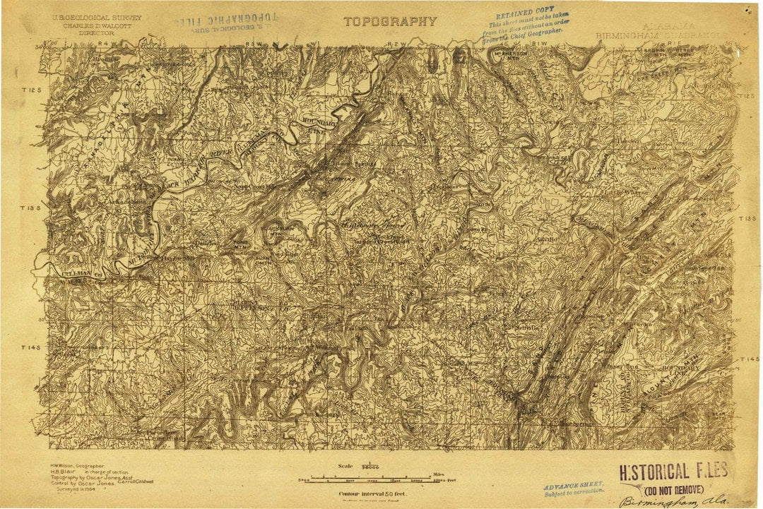 1904 Birmingham, AL  - Alabama - USGS Topographic Map