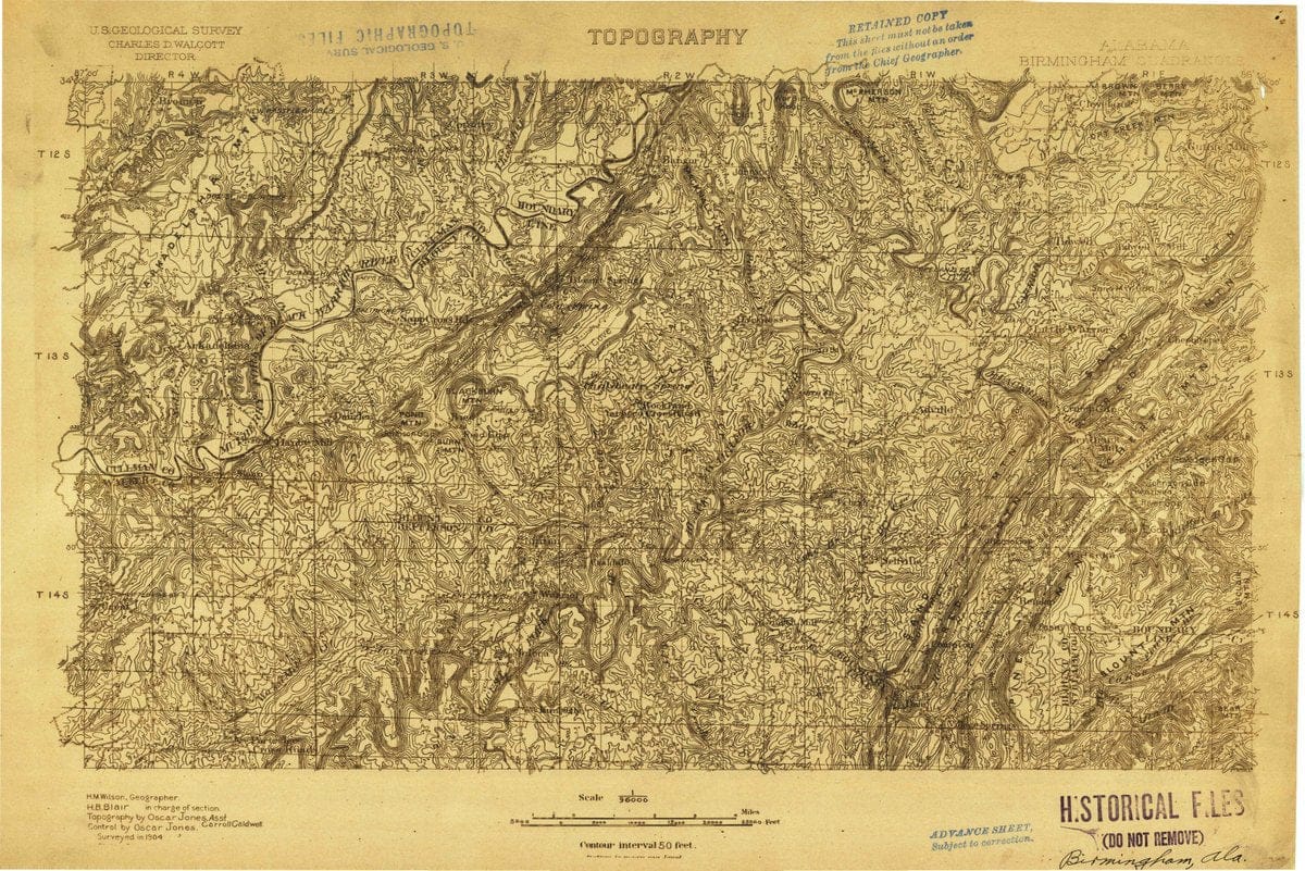 1904 Birmingham, AL  - Alabama - USGS Topographic Map