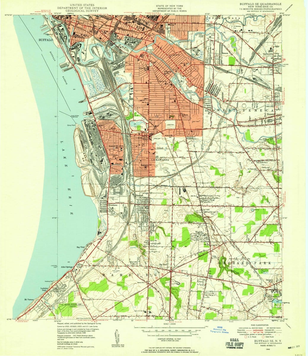 1948 Buffalo, NY  - New York - USGS Topographic Map v2
