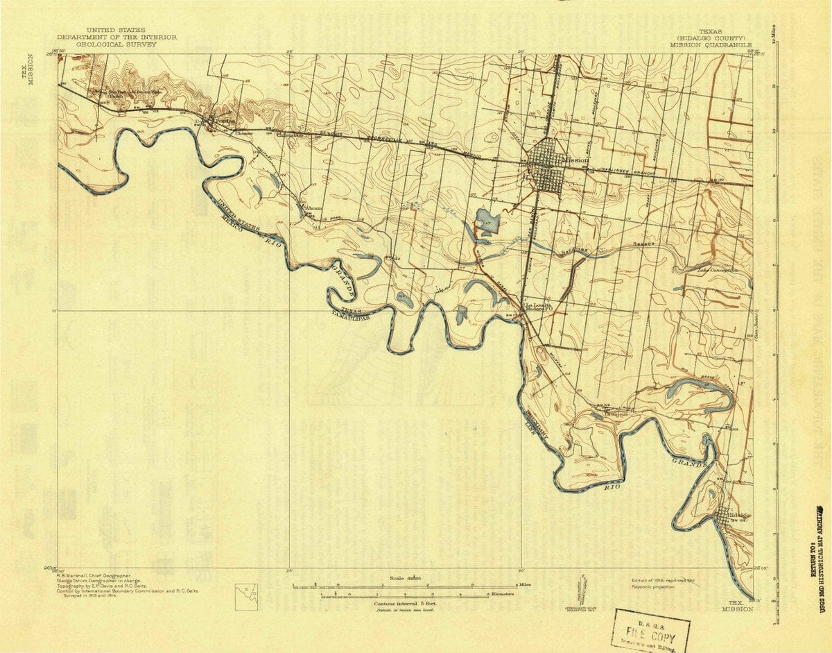 1916 Mission, TX  - Texas - USGS Topographic Map