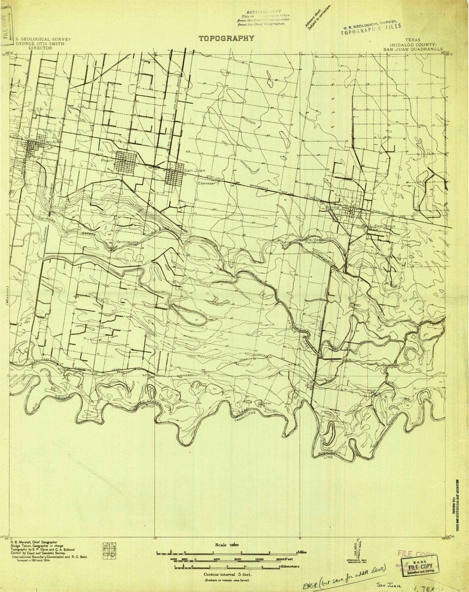 1914 San Juan, TX  - Texas - USGS Topographic Map v2