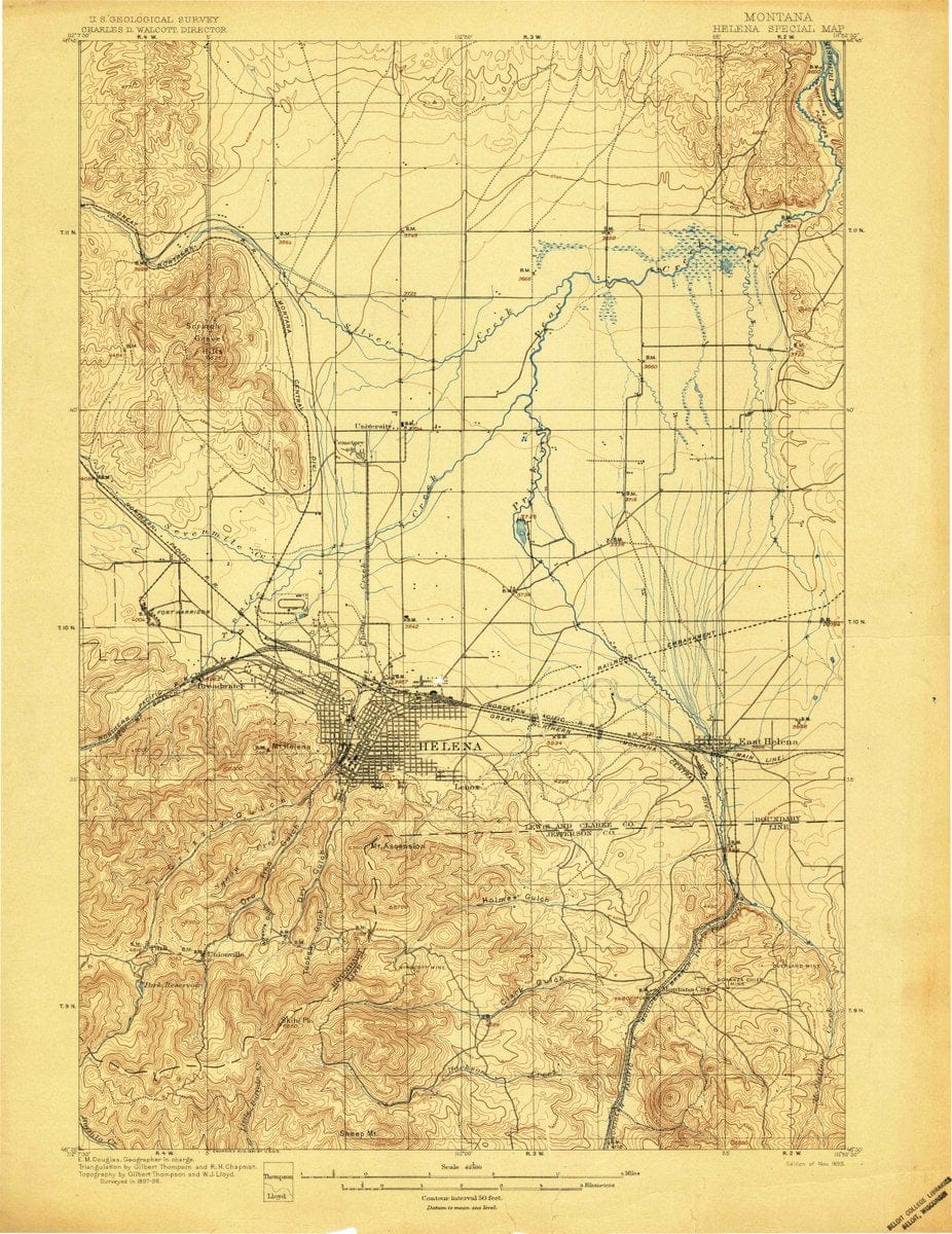 1899 Helena, MT  - Montana - USGS Topographic Map