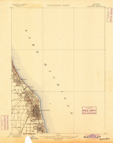 1899 Evanston, IL  - Illinois - USGS Topographic Map