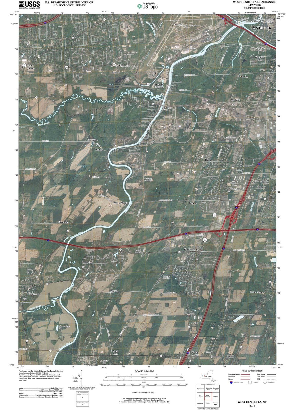 2010 Henrietta, NY - New York - USGS Topographic Map