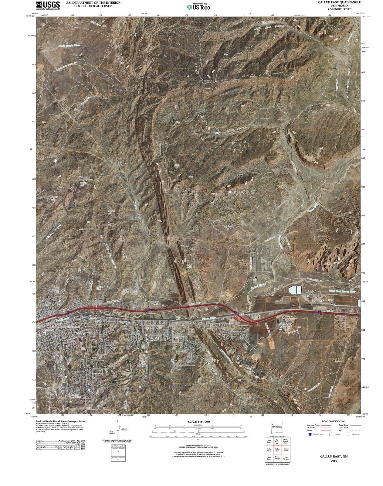 2010 Gallup, NM - New Mexico - USGS Topographic Map