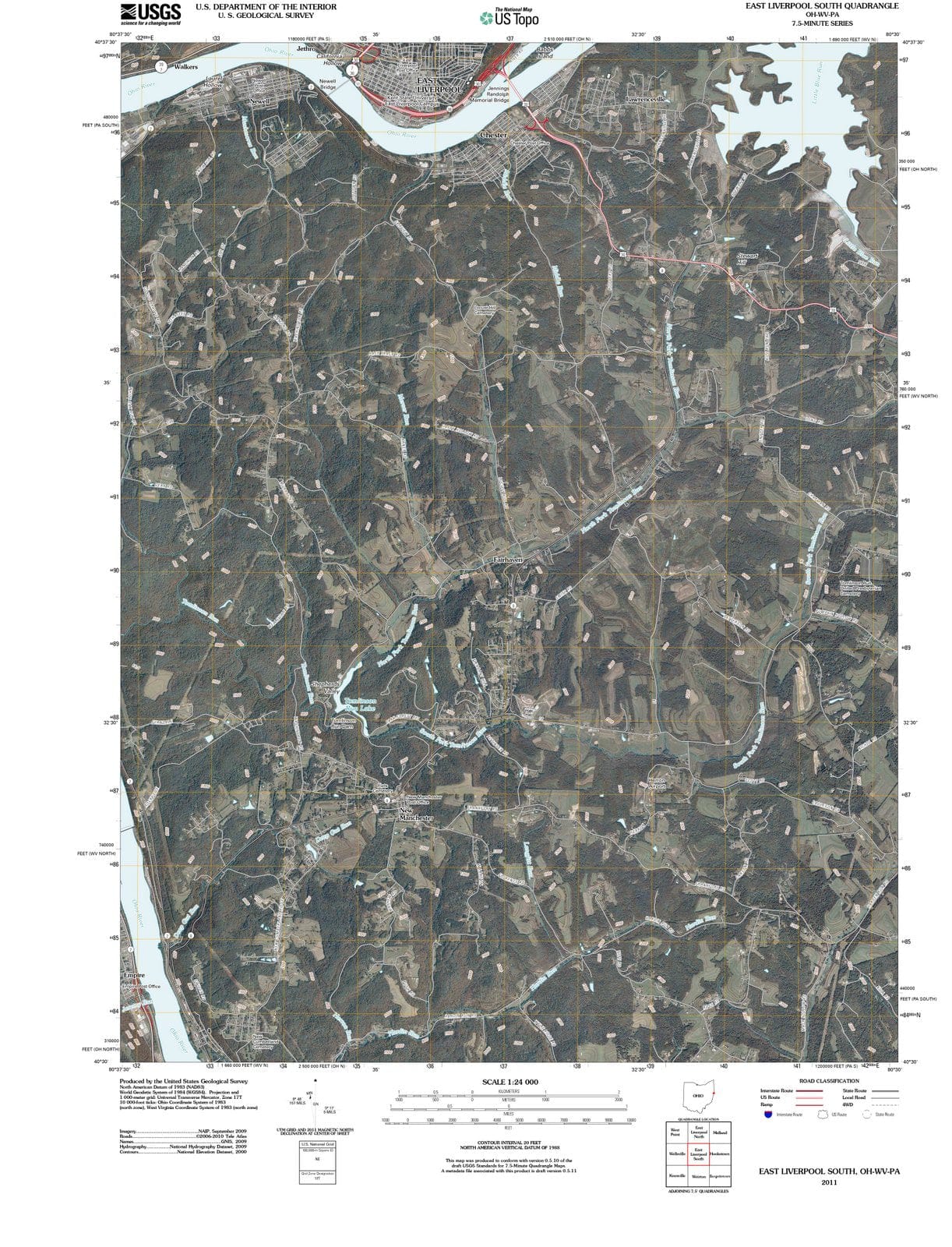 2011 East Liverpool, OH - Ohio - USGS Topographic Map v2