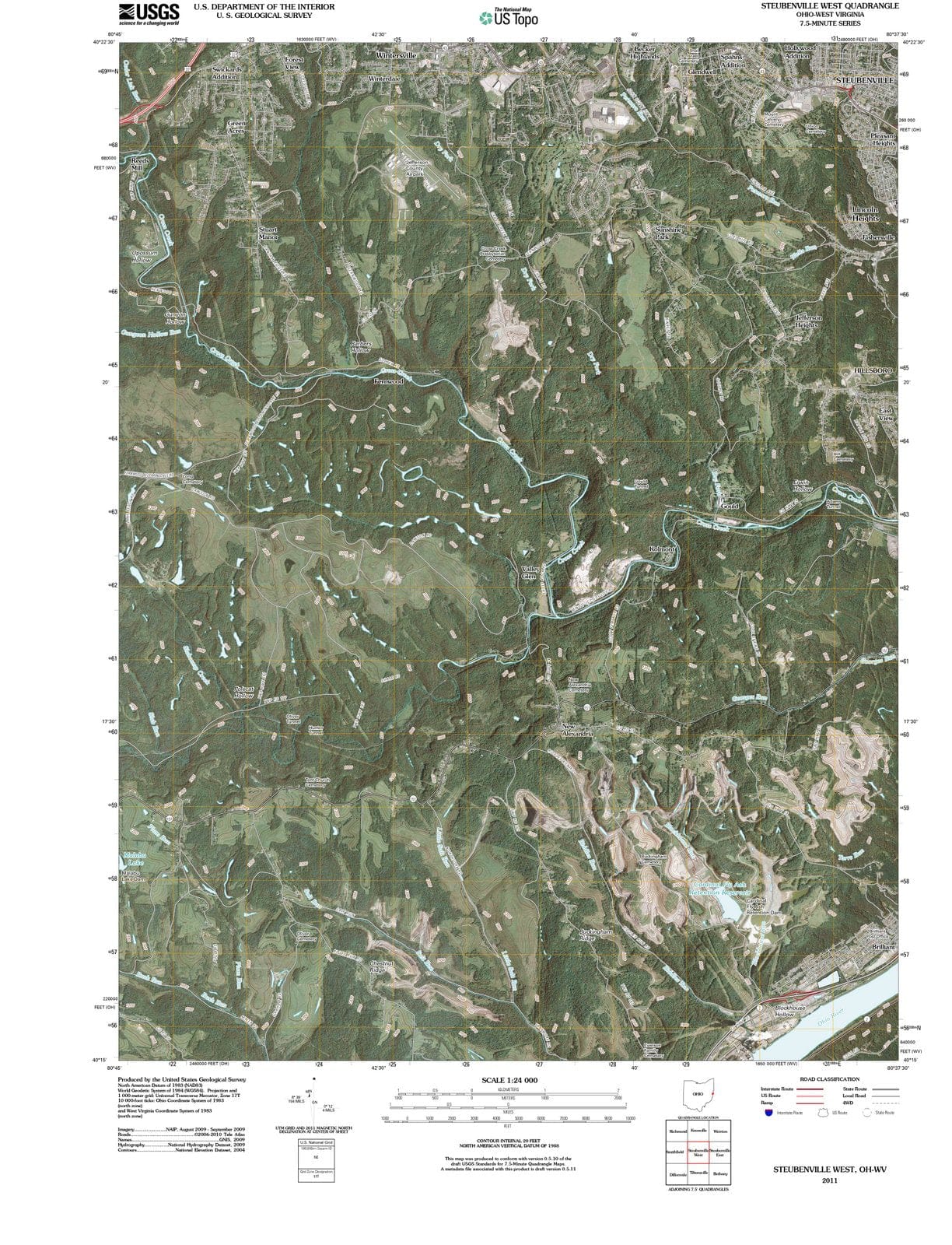 2011 Steubenville, OH - Ohio - USGS Topographic Map