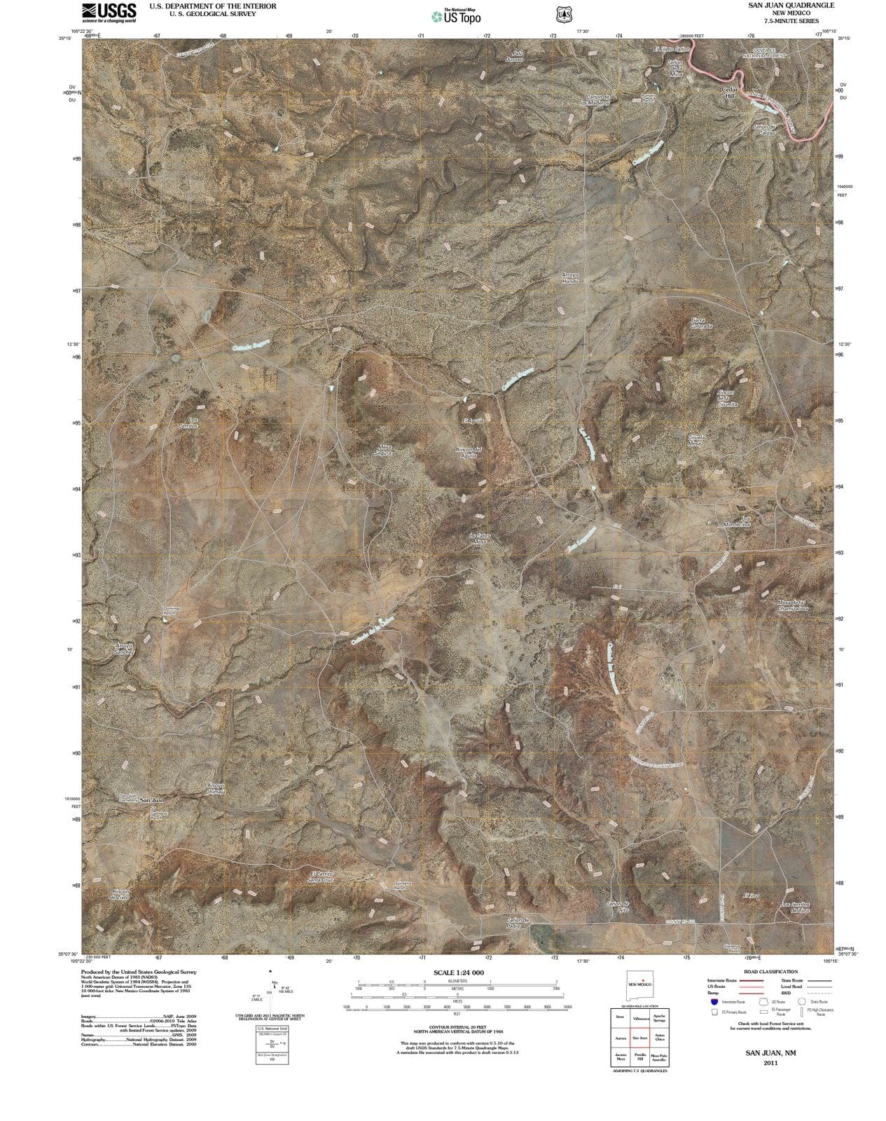 2011 Balance of San Juan County, NM - New Mexico - USGS Topographic Map