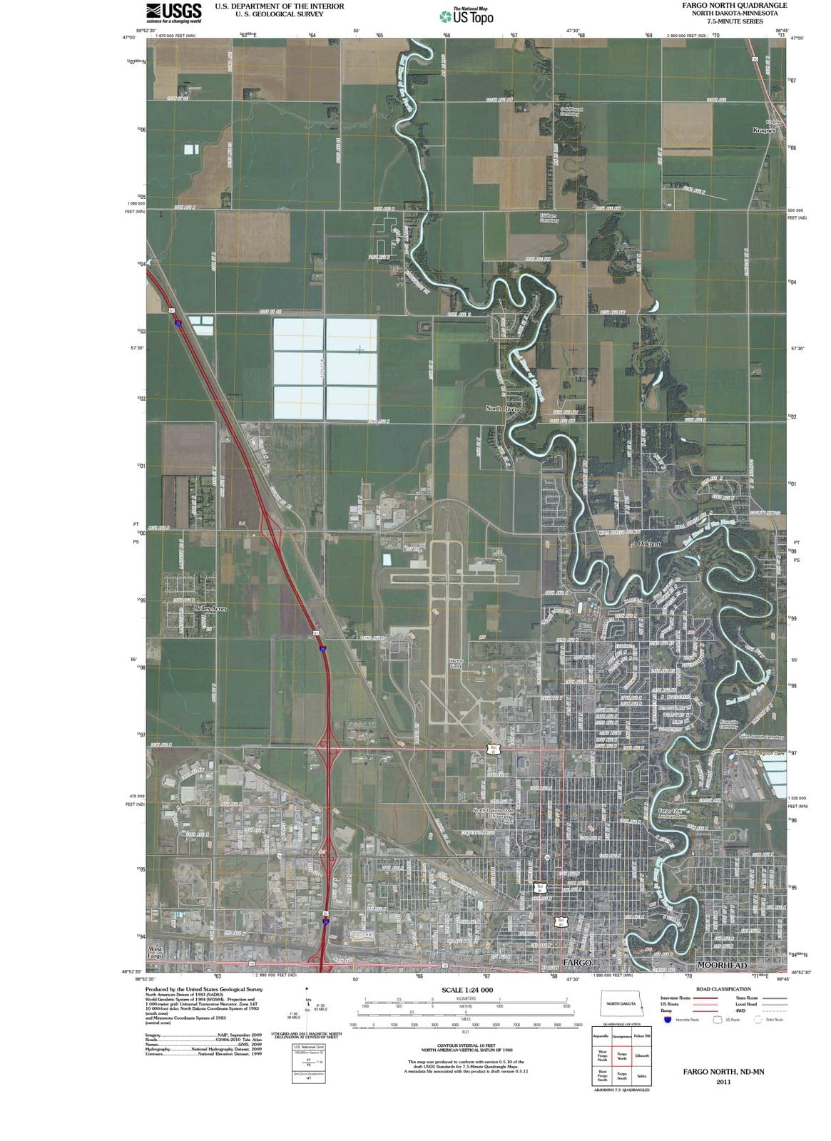 2011 Fargo, ND - North Dakota - USGS Topographic Map