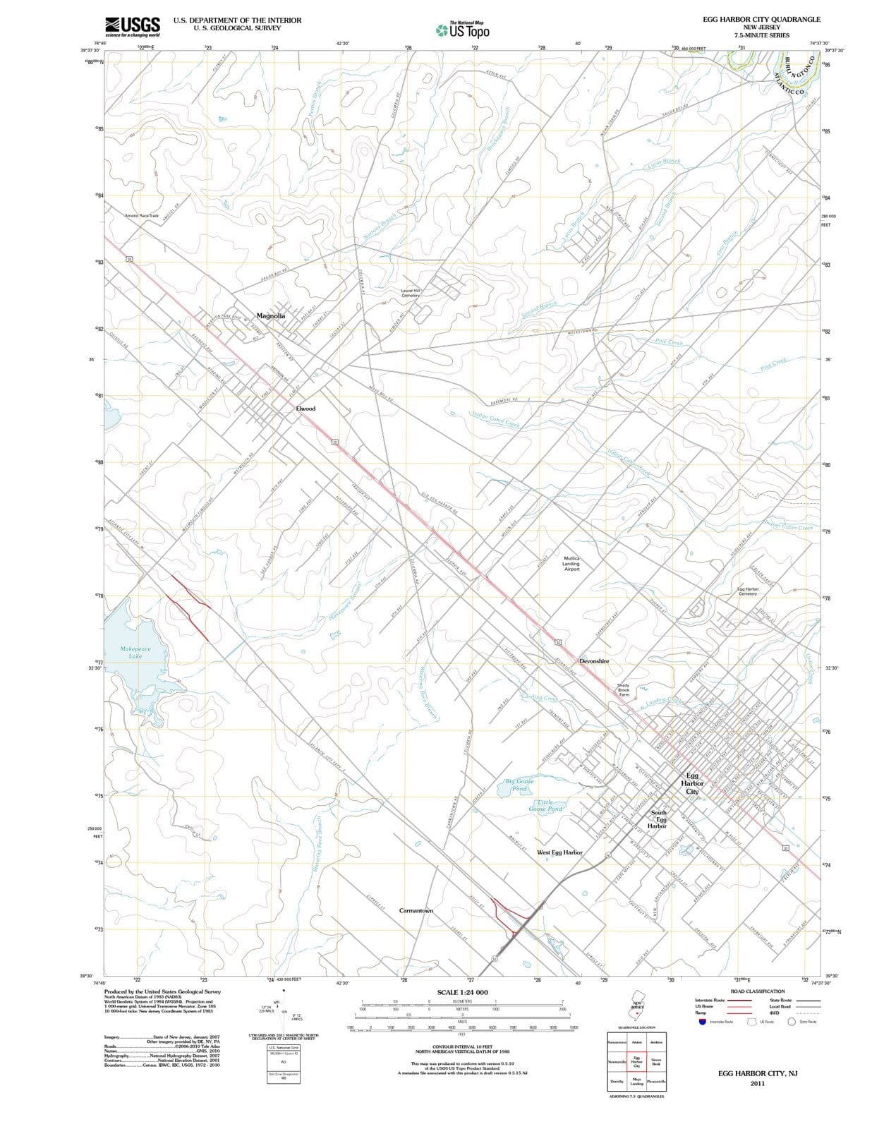 2011 Egg Harbor, NJ - New Jersey - USGS Topographic Map