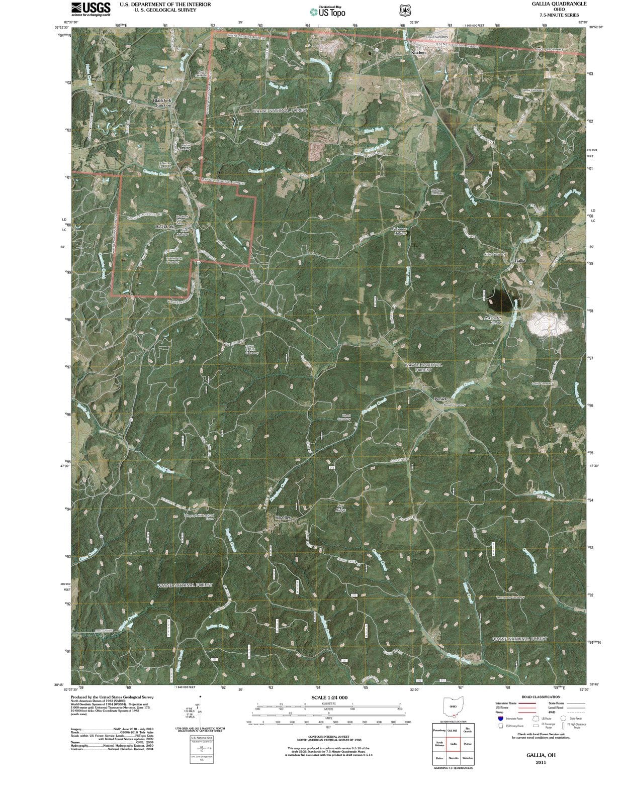 2011 Balance of Gallia County, OH - Ohio - USGS Topographic Map
