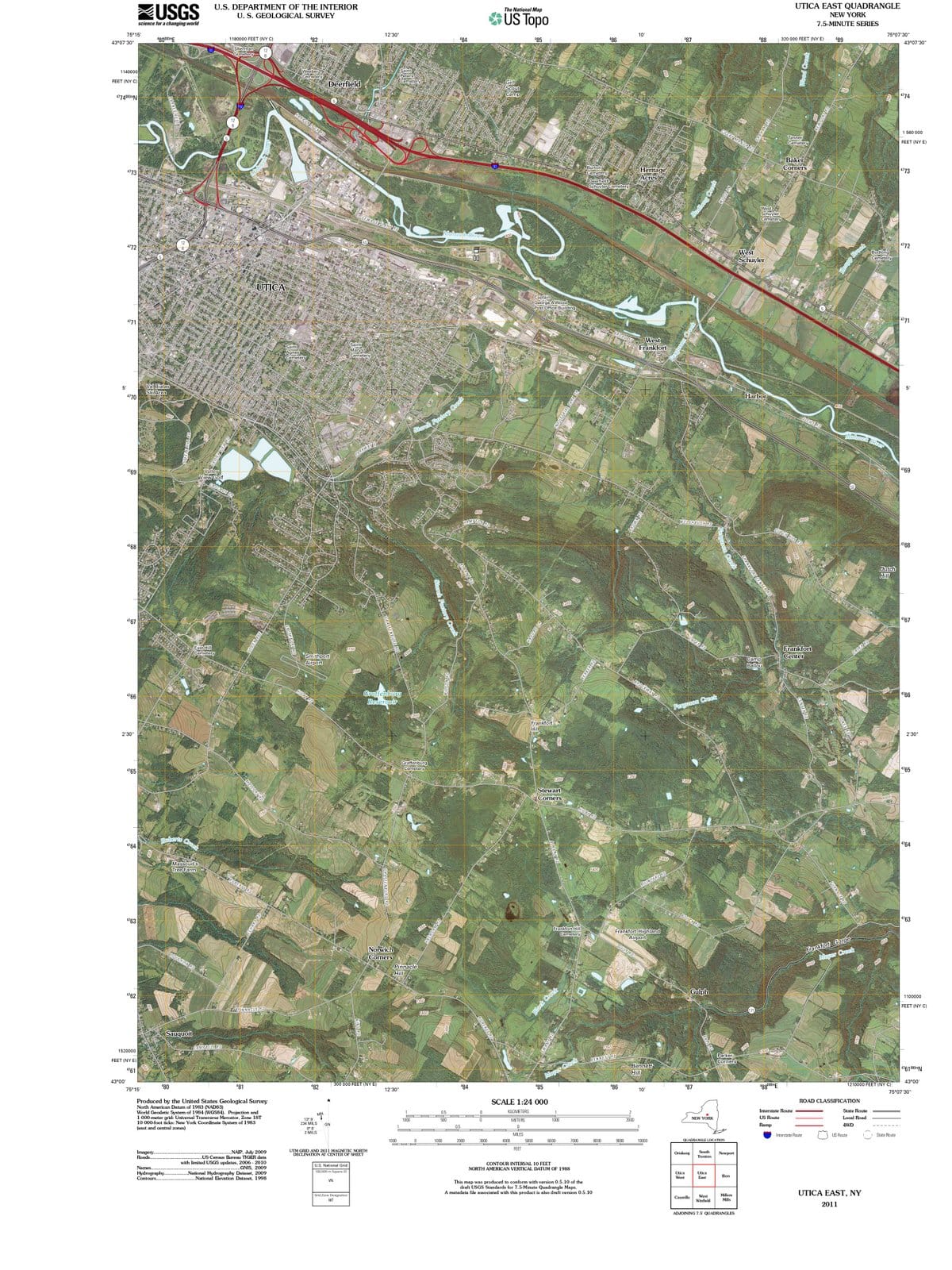 2011 Utica, NY - New York - USGS Topographic Map