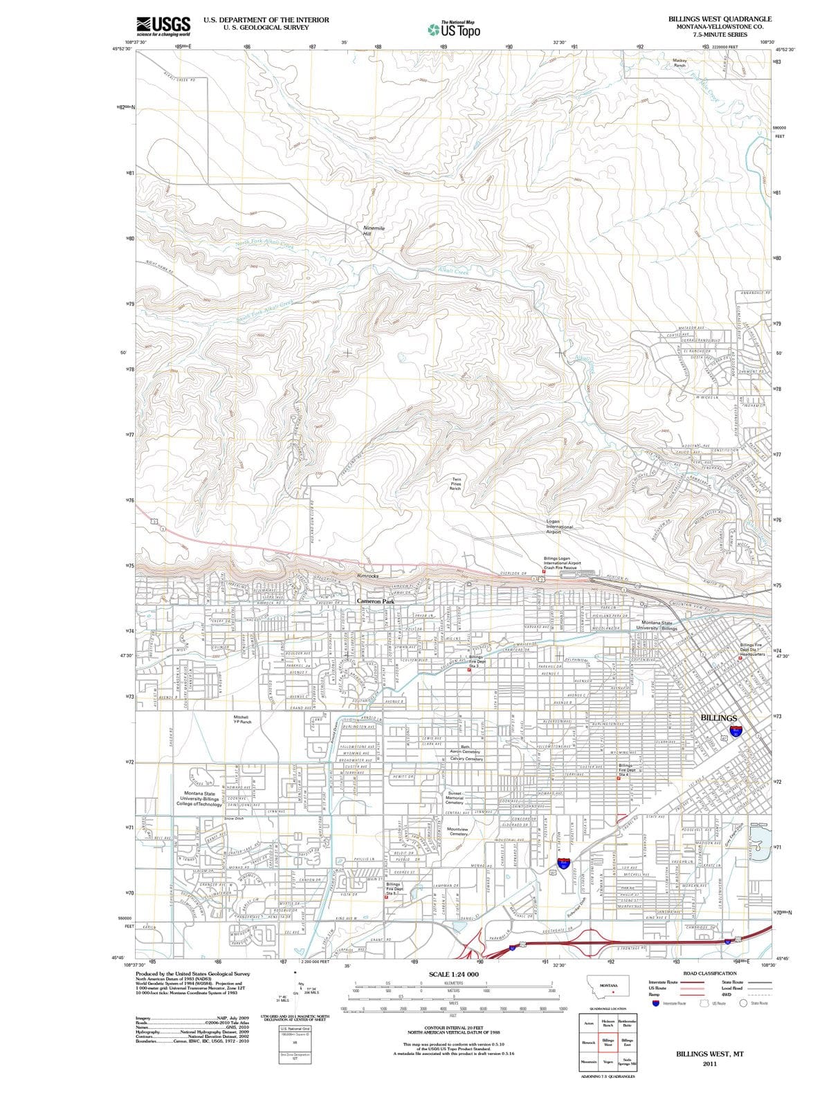 2011 Billings, MT - Montana - USGS Topographic Map