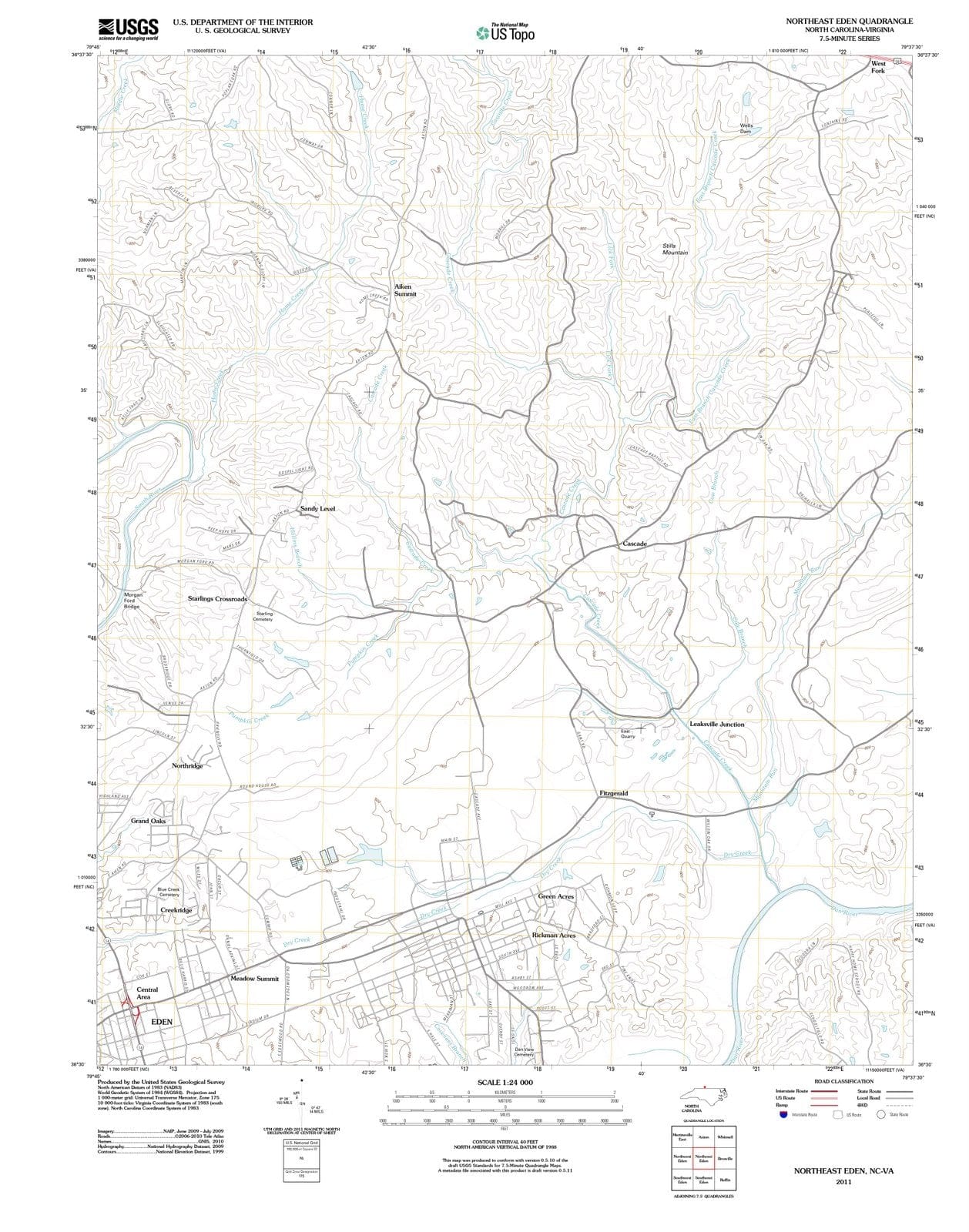 2011 Eden, NC - North Carolina - USGS Topographic Map