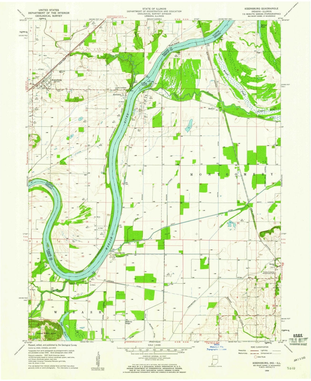1959 Keensburg, IL - Illinois - USGS Topographic Map