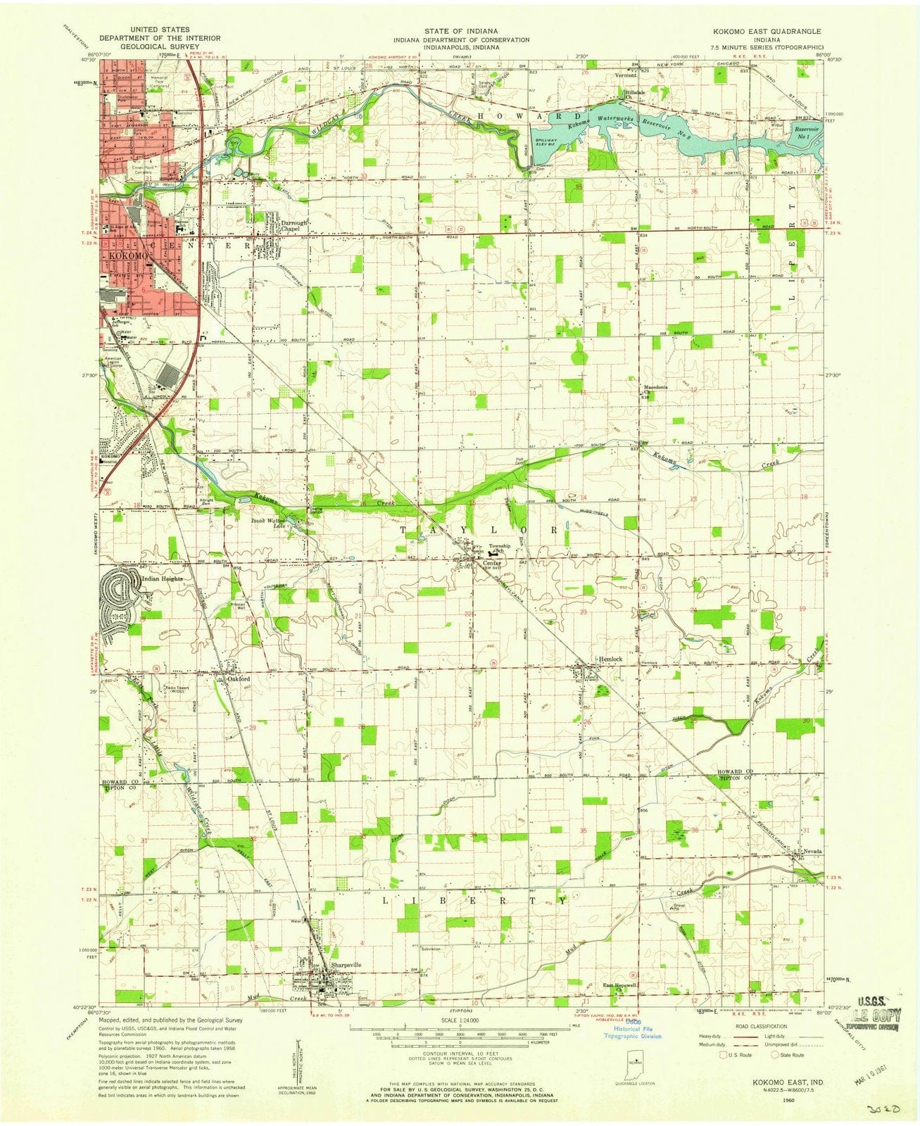 1960 Kokomo East, in - Indiana - USGS Topographic Map