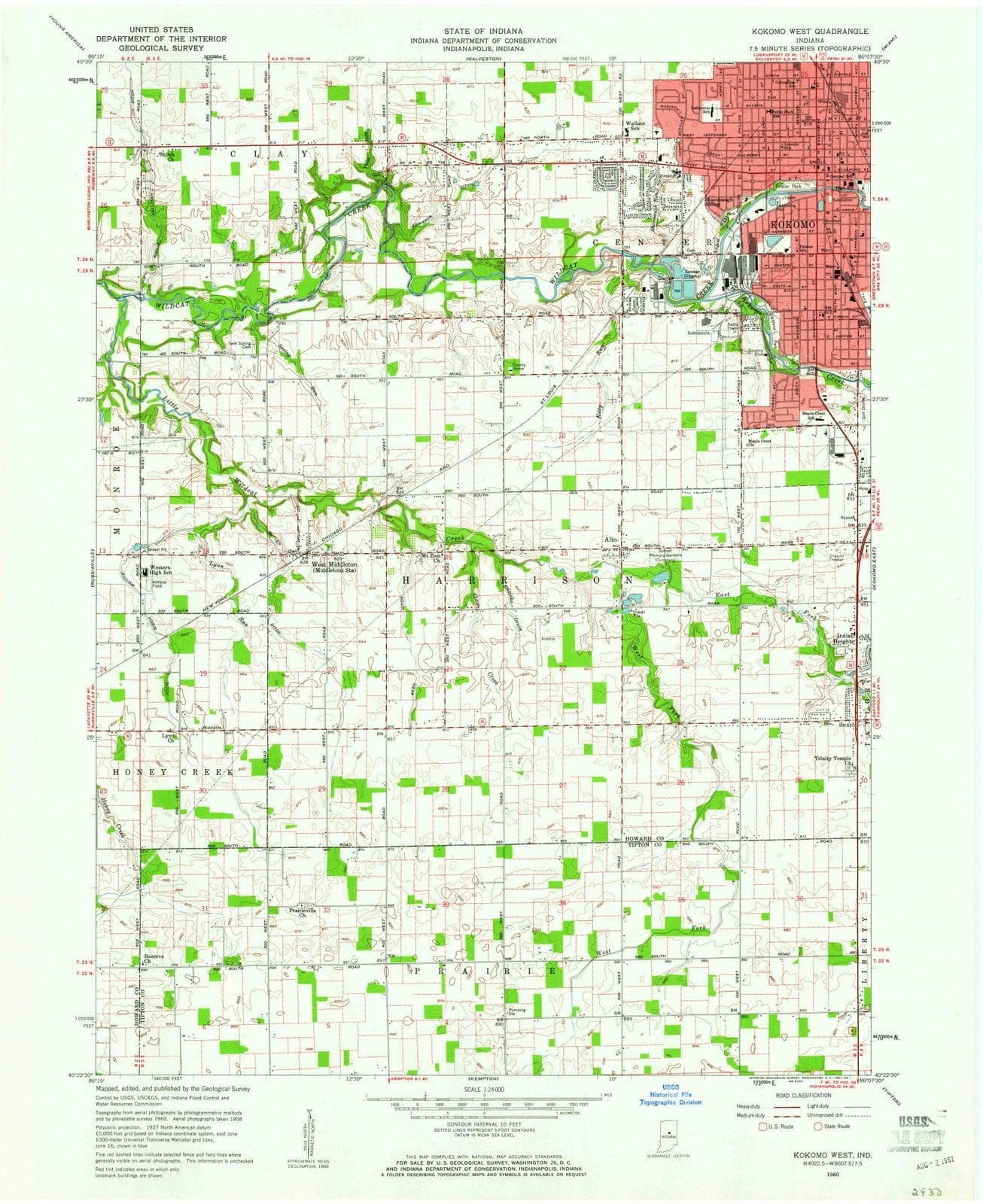 1960 Kokomo West, in - Indiana - USGS Topographic Map