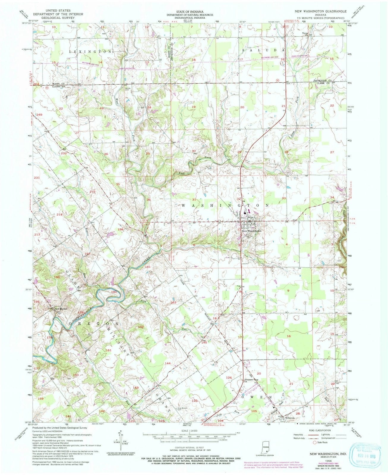 1956 New Washington, in - Indiana - USGS Topographic Map