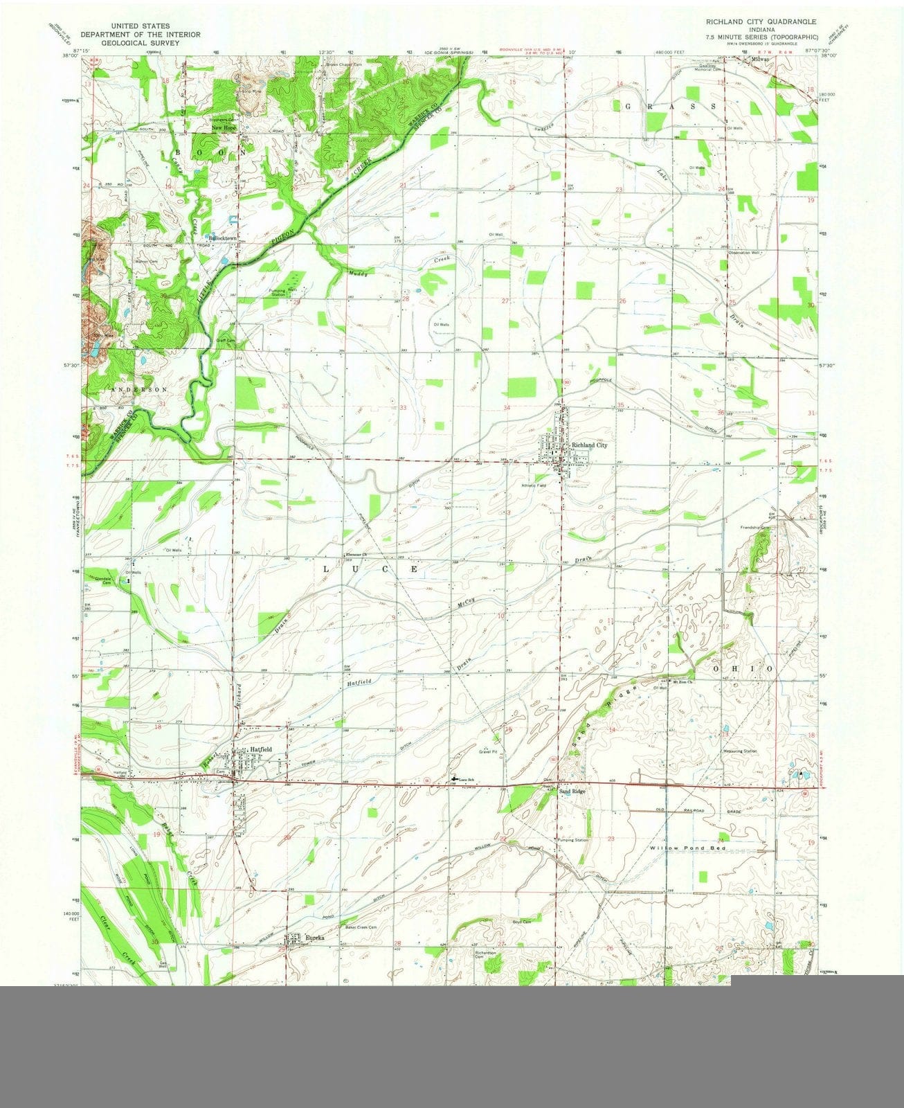 1964 Richland, in - Indiana - USGS Topographic Map