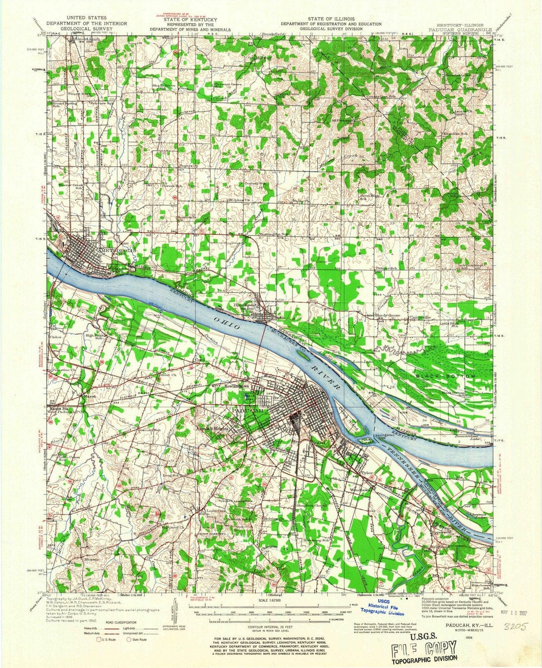 1926 Paducah, KY - Kentucky - USGS Topographic Map