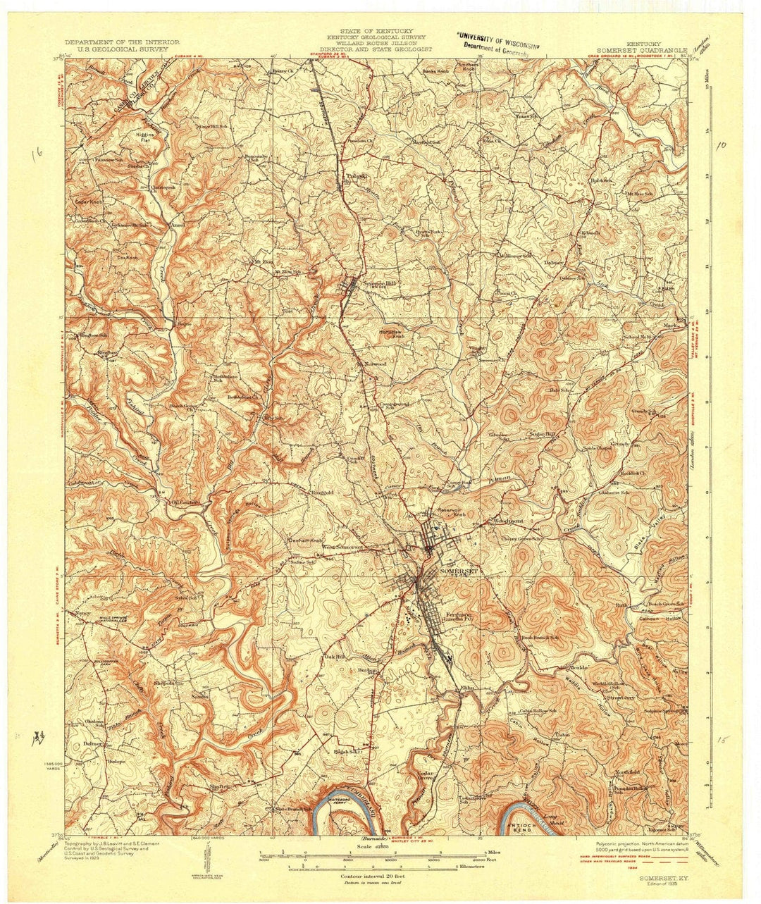 1935 Somerset, KY - Kentucky - USGS Topographic Map