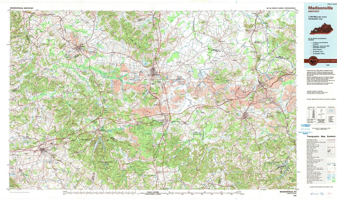 1983 Madisonville, KY - Kentucky - USGS Topographic Map